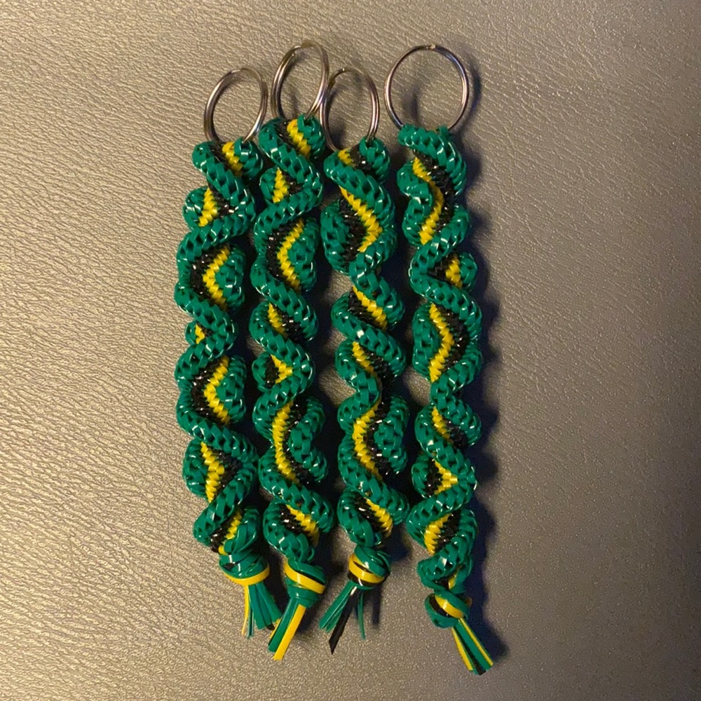 Set of four Jamaican colored rexlace keychains ❤️🇯🇲